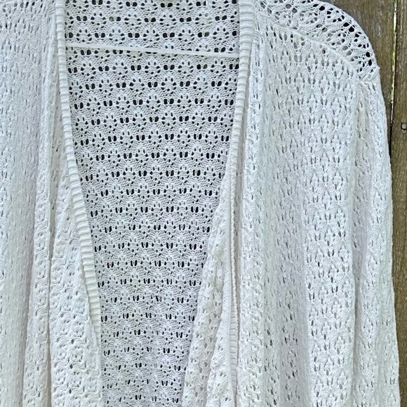 Johnny Was Selah Draped Cardigan White 100% Cotton Sz S - Picture 4 of 13